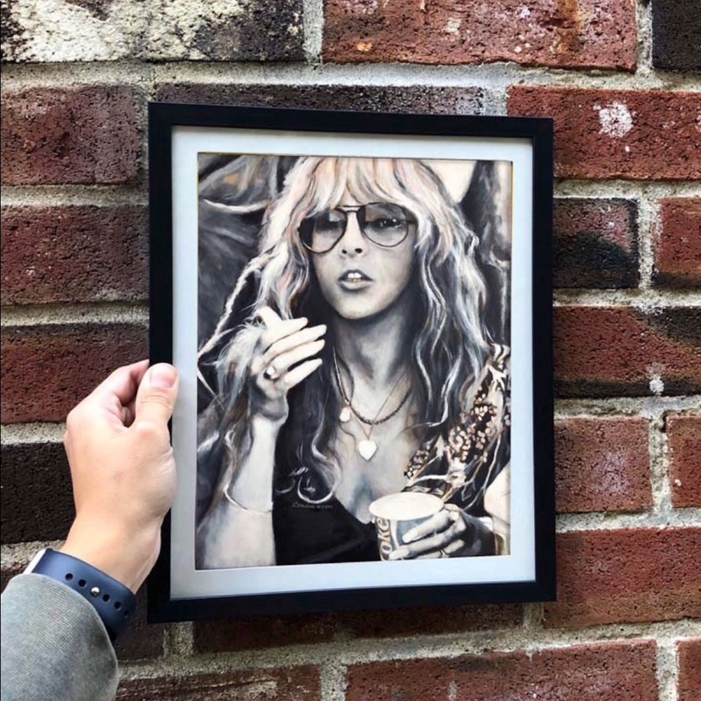 8.5x11 Framed Print of my Stevie Nicks Painting